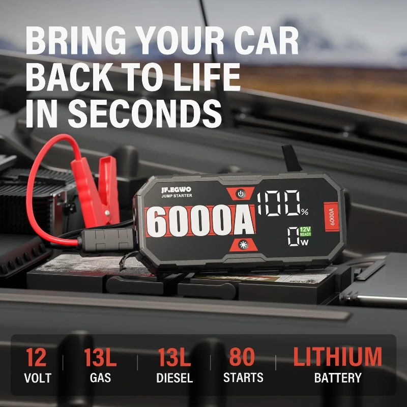 Portable Jump Starter 4000A - Портативное пусковое устройство JFEGWO 4000A 6000A