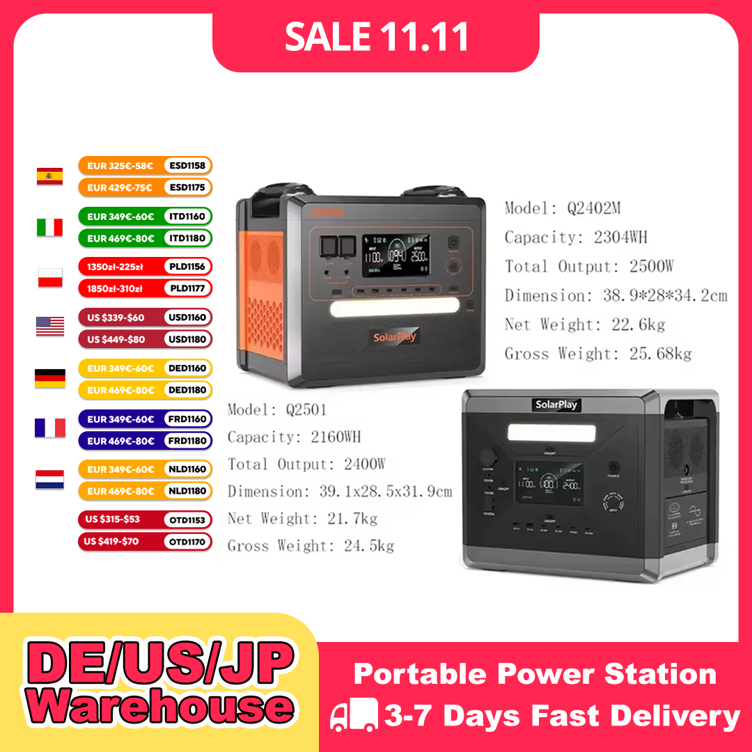 Solar Jump Starter Power Bank - Портативная электростанция SOLARPLAY Q2501 Q2402M, аккумулятор