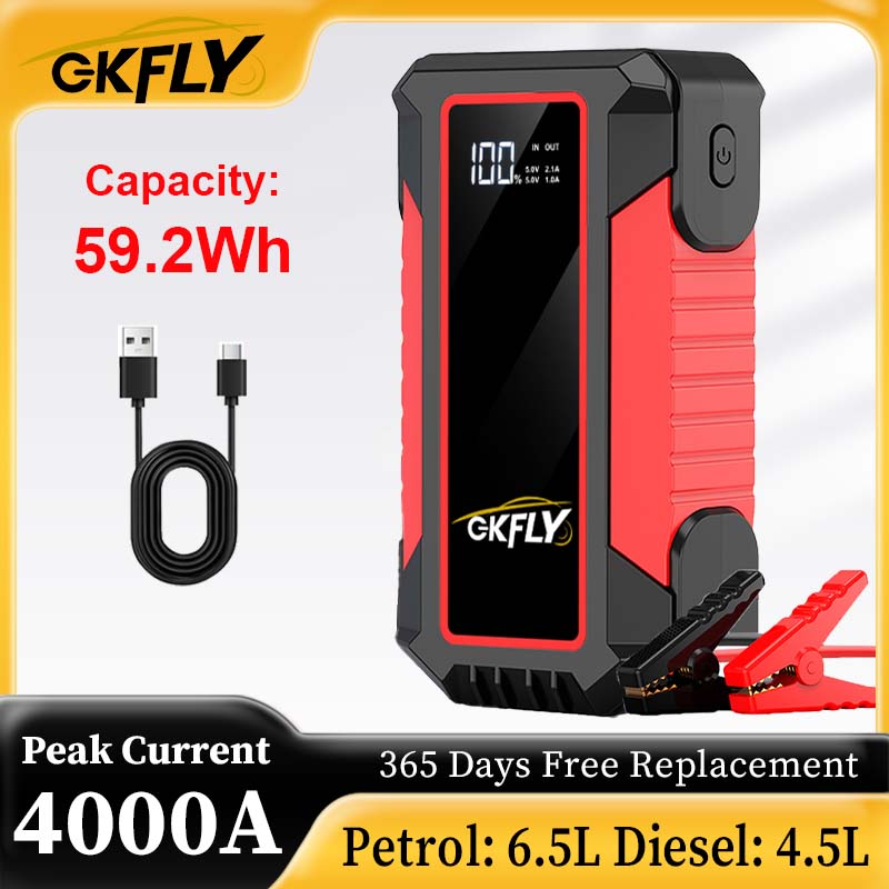 Portable Jump Starter 4000A - Портативное пусковое устройство GKGLY 4000A для