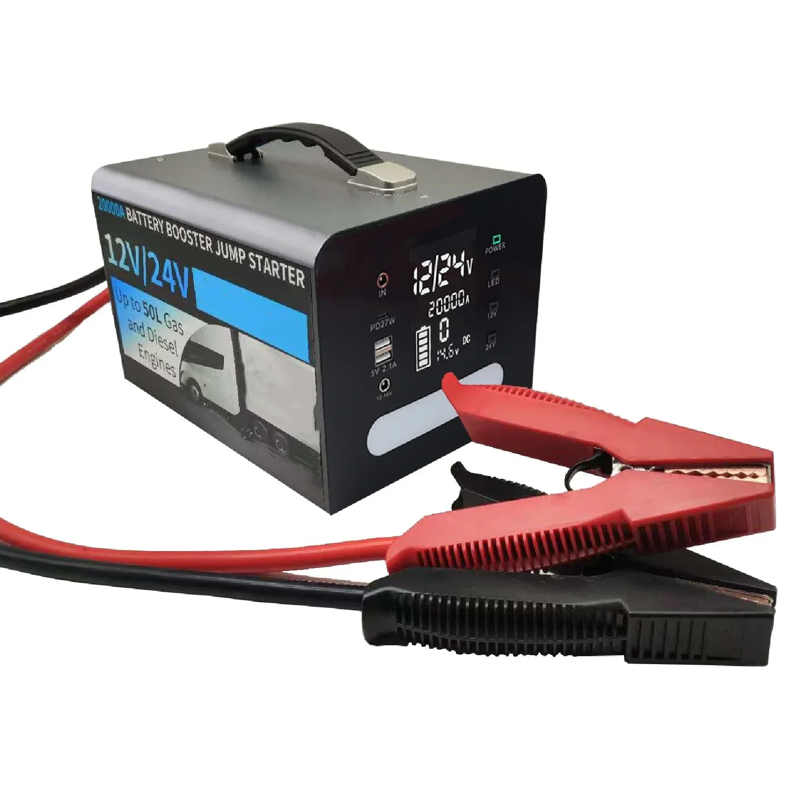 Car Jump Starter 12V 24V Truck - Портативное многофункциональное пусковое устройство для автомобиля