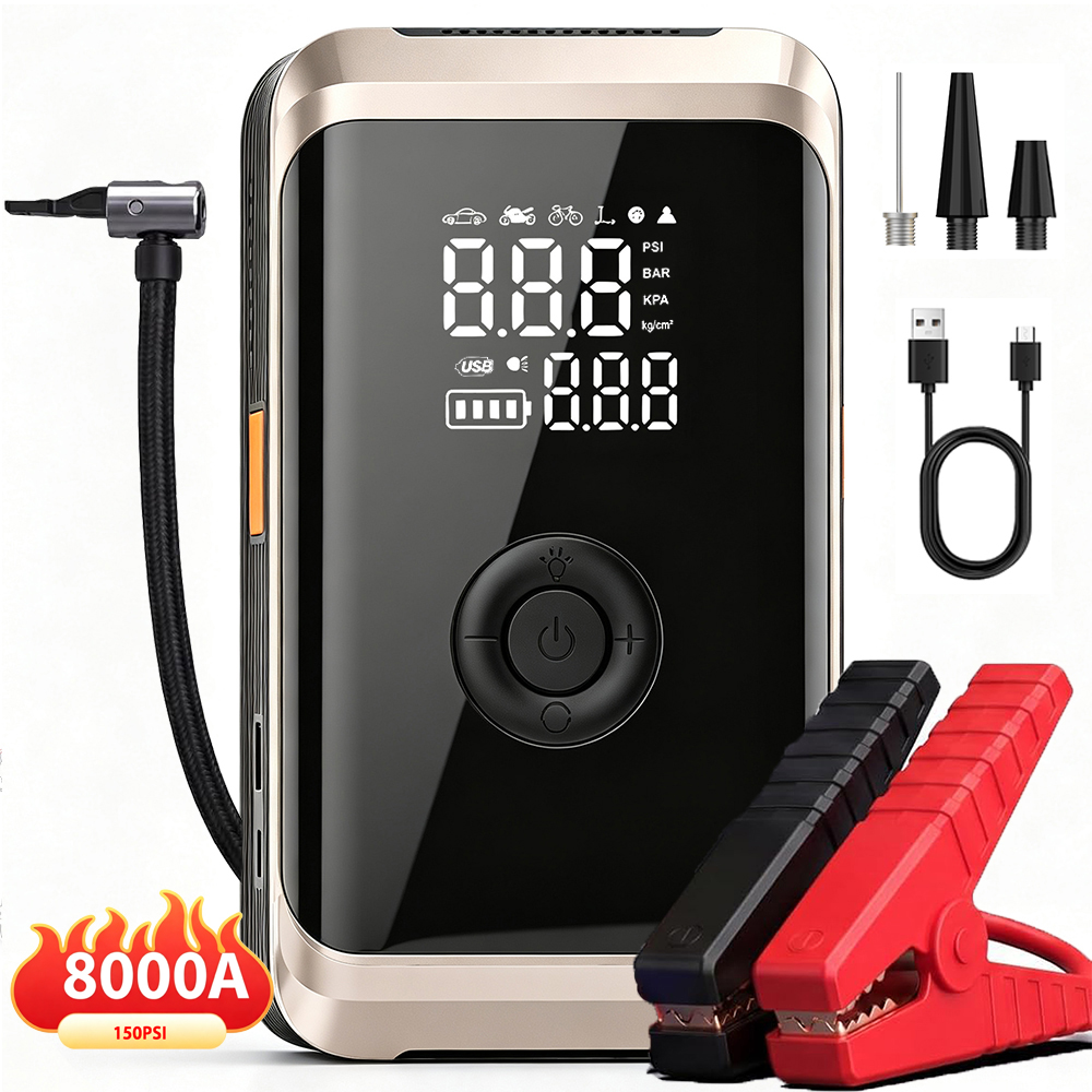 Jump Starter With Air Compressor - Многофункциональное пусковое устройство для автомобиля 4-в-1