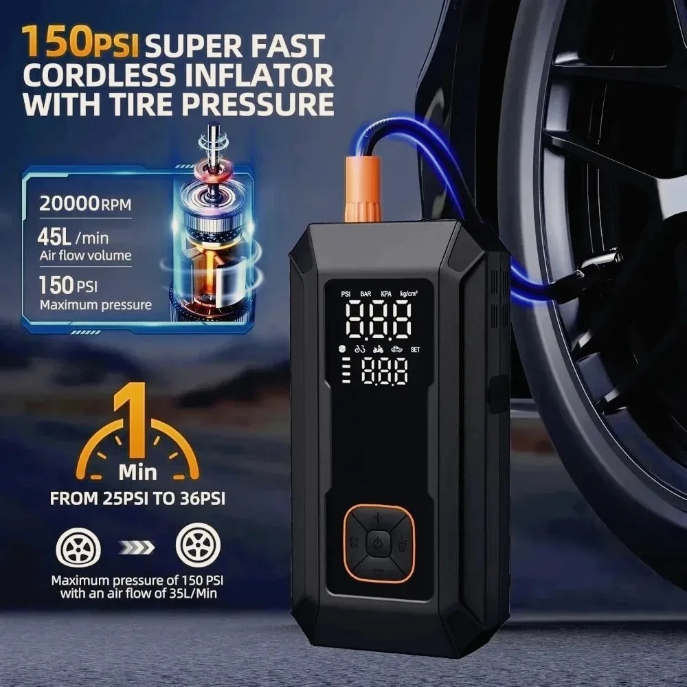 Портативное пусковое устройств – обзор и цена Jump Starter With Air Compressor