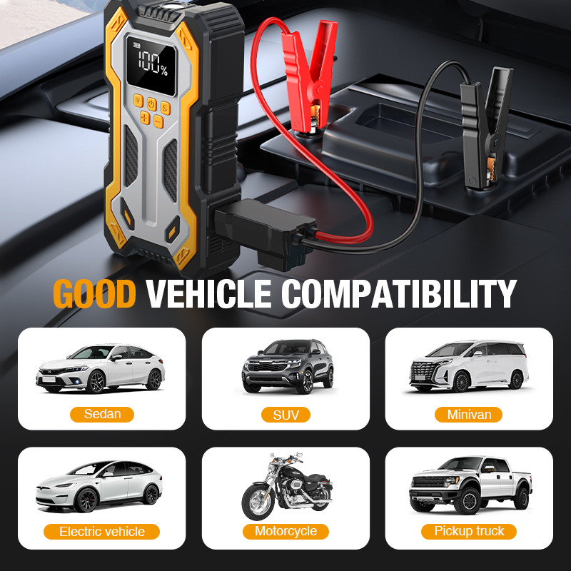 Портативное пусковое устройств – обзор и цена Jump Starter With Air Compressor